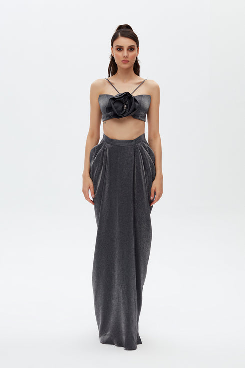ASH FLOWER DETAILED CROP TOP